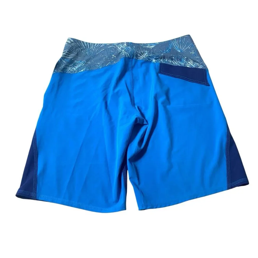 Oakley Board Shorts Mens 34 Blue Performance Fit Swim Shorts Moisture Wicking